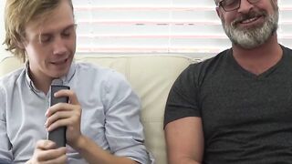 Twink takes it in the ass doggy bareback after blowjob