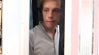 Twink takes it in the ass doggy bareback after blowjob
