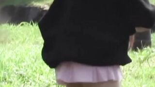 Japanese schoolgirl recorded by kinky voyeur on a street