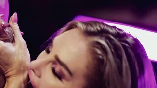 Dude fucks sexy blonde babe in black stockings