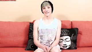 Chris Summers a gorgeous twink jerks off his big fat cock