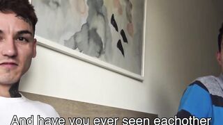 Bareback fucking with straight Latino by tattooed jock