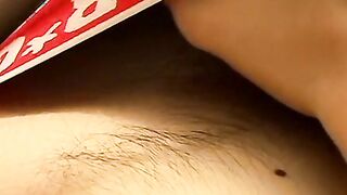 Underwear wearing jock masturbates inside his panties here