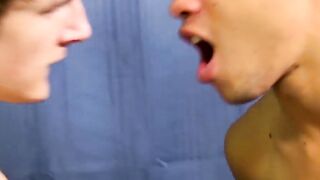 Twinks suck cocks beforeJasper gets large dim dick in his butt