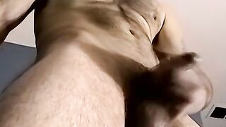 Horny old man takes his clothes off and pulls out his cock