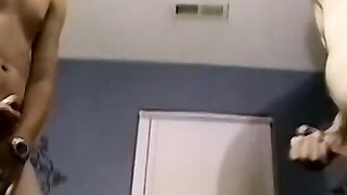 Horny little backdoor bandits jerk off their boners together