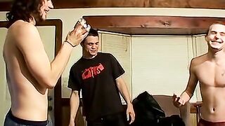 Three young straighties are masturbating and recording