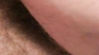 Big hairy ass of young man filled with a big hard cock