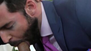 Boss in a suit anal pounds his employee after a blowjob