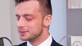 Guys in suits bang after nice business meeting and love it