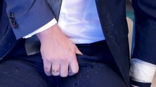 Guys in suits bang after nice business meeting and love it