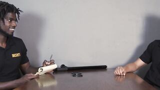 Muscle security officer ass drills gay guy after sensual BJ
