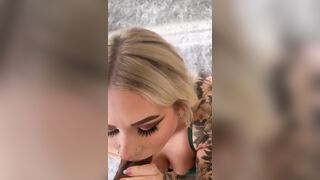 Blonde BBW Sucks and Swallows BBC