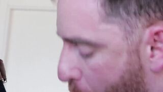 Studly unshaven person rimmed and without any protection by associate