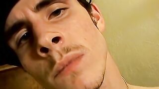 Skinny straight dude Shank strokes his huge hairy dick