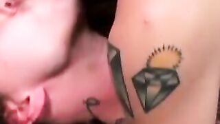 Passionate young gay couple suck each others cock in a car
