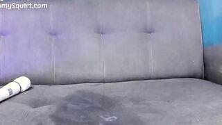 Her Creamy Squirts Ruined The Whole Sofa And Walls Too