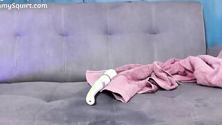 Her Creamy Squirts Ruined The Whole Sofa And Walls Too