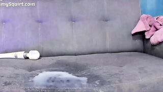 Her Creamy Squirts Ruined The Whole Sofa And Walls Too