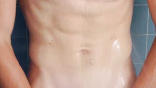 Surfer Seth turn his throbbing cock on while showering