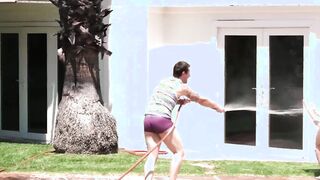 Open air enthusiastic sans protection sex with youthful twink and muscle head