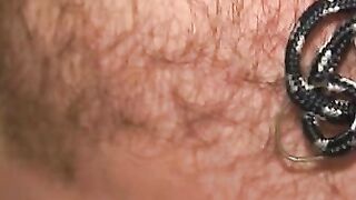 Mature dude jerks himself off to an explosive orgasm