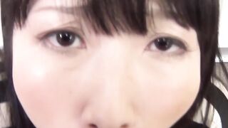 Kinky Asian teenager swallows plastic cock homemade