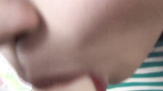 Kinky Asian teenager swallows plastic cock homemade