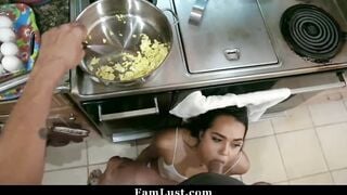 Step Daughter Almost Caught Sucking Off Her Daddy's Penis