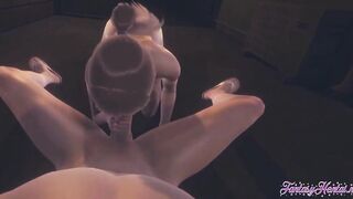 Attack on Titans Anime 3D - point of view Sasha blows and gets screwed inside an alley - Hentai Manga Japanese Porn