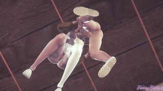 Attack on titans Anime 3D - Annie Head, Boobjob and Fuck inside a tatami