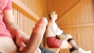 I take my dick out at this bus stop ... Unbelievable how this schoolgirl will react! I'm shocked!!