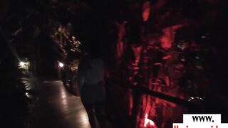 Amateur Thai teens Cherry giving a sexsual hand job to a long white cock