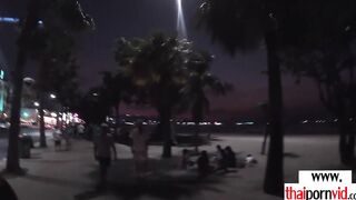 Amateur Thai teens Cherry giving a sexsual hand job to a long white cock