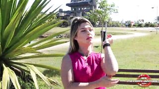 Bae blonde masturbates into park after getting all sweaty / FULL ON RED - MELODY ANTUNES