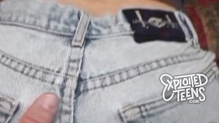 See this 19 year old with a bushy cunt and dreadlocks suck penis