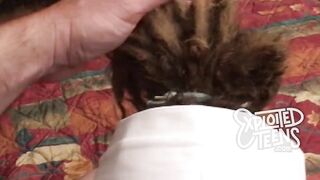 See this 19 year old with a bushy cunt and dreadlocks suck penis