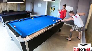 Irresistible plowed session with a big titted amateur Thai 18 year old Polly into the kitchen