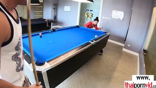 Irresistible plowed session with a big titted amateur Thai 18 year old Polly into the kitchen