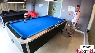Irresistible plowed session with a big titted amateur Thai 18 year old Polly into the kitchen