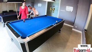 Irresistible plowed session with a big titted amateur Thai 18 year old Polly into the kitchen