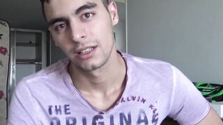 Gay for pay latino pounded bareback after POV blowjob