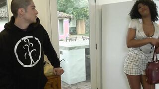 Curly natural tits MILF likes to fuck with big fat cock