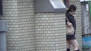 Japanese cuties get filmed by secret camera while pissing