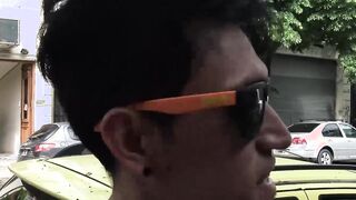 Latino straight dude sucks dick and gets naked for cash