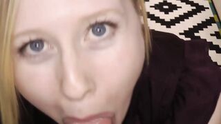 Classy UK babe blows mature cock before riding it hard