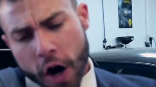 Two gay folks in suits experience passionate feelings for and screw each other well