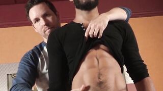 Black masked amateur sucked for cum by mature gay deviant