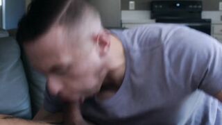 Young jock barebacked with ebony cock after sucking it hard