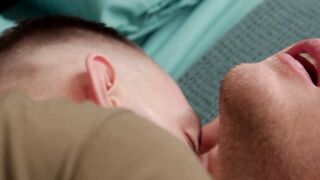 Handsome jocks kissing before sucking and barebackng hard